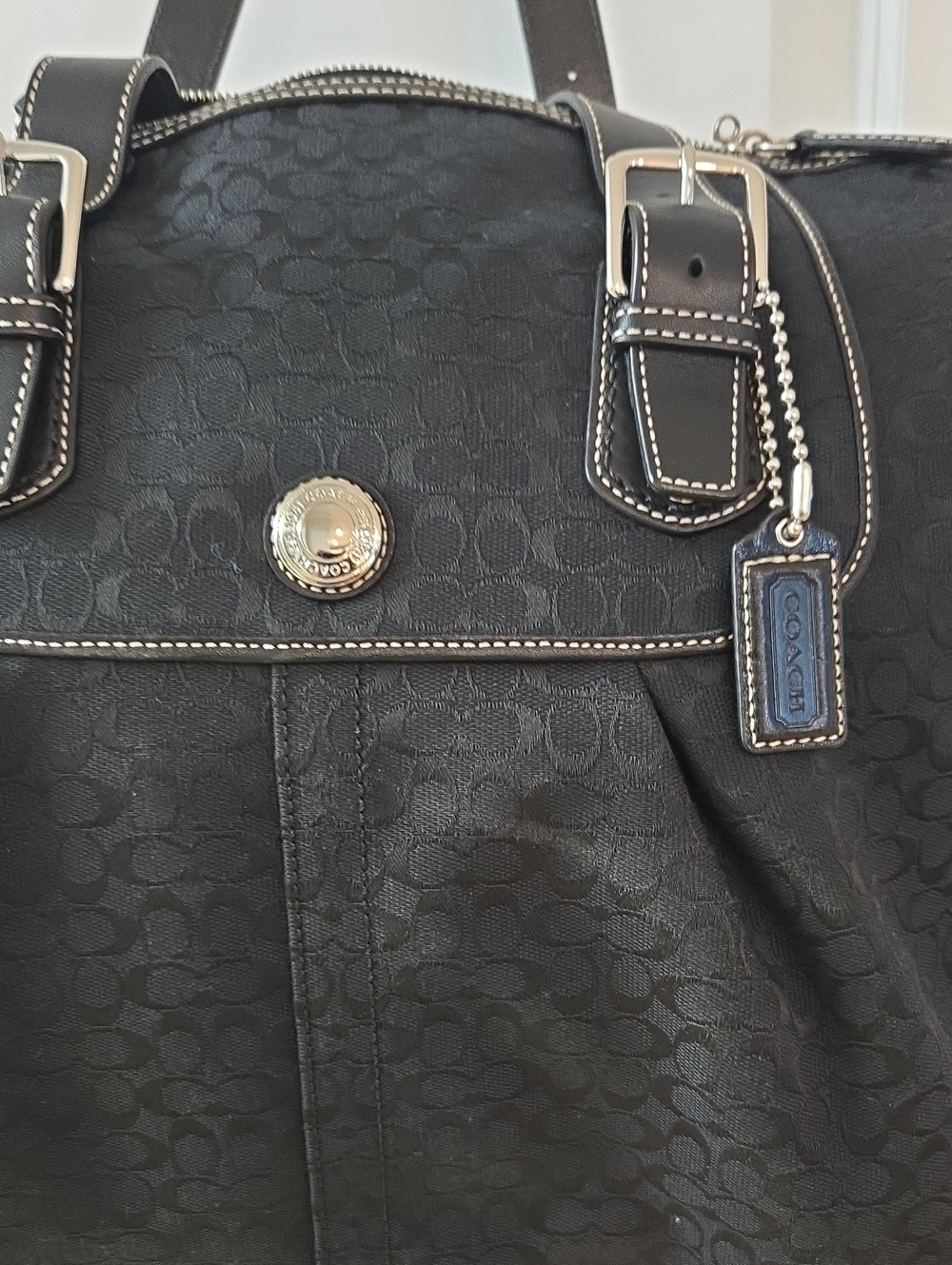 Coach Black Signature Travel Weekender Bag